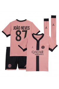 Paris Saint-Germain Joao Neves #87 Babytruitje 3e tenue Kind 2024-25 Korte Mouw (+ Korte broeken)